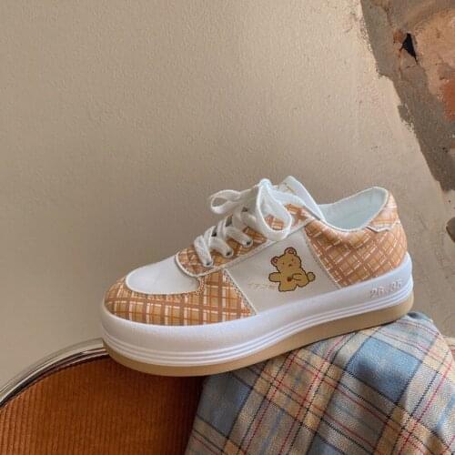 New Brand Kawaii Shoes Women Sneakers Platform Lolita Cute Vulcanize Comfortable Sports Shoes College Student Round Head Tennis