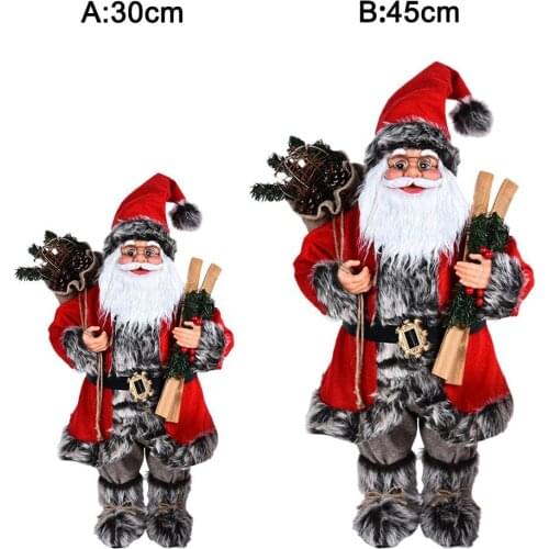New Christmas Decorations Santa Claus Doll Simulation Of The Elderly Ornaments Toys For New Year Child Gifts Christmas Ornament