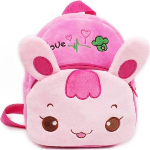 New Pretty Toddler Kids Children Boys Girls Cartoon Backpack Schoolbag Shoulder Bag Cotton Blend Pink Bag Lovely
