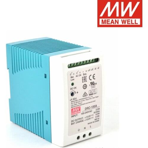 Original MEAN WELL DRC-100A 13.8V 4.5A 100W UPS DIN Rail Security Industry OR Battery Systerms Switching Power Supply
