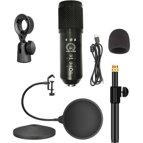 Hot-USB Streaming Media Podcast PC Microphone Professional Studio Multi-Voice Function Cardioid Condenser Microphone Kit