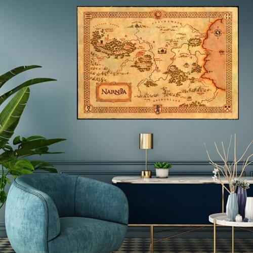 Narnia Map Poster Chronicles Of Narnia Prints Vintage Style Fantasy Maps Art Picture Canvas Painting Home Room Decor Wall Decor