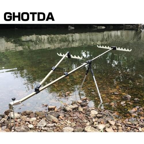 GHOTDA Fishing Tool Telescopic Fishing Rods Folding Aluminum Alloy Rod Holder 1.5M 1.7M 2.1M