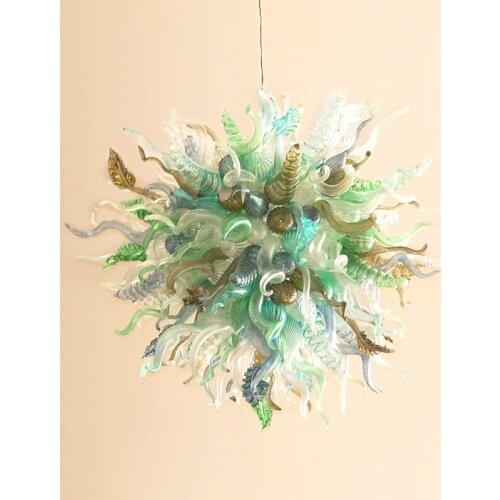 Custom Made Glass Ceiling Lamps New House Decoration Mouth Blown Glass Chandeliers LED Light Artistic Glass Lamps