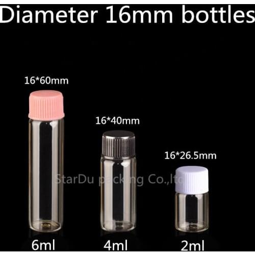 1000pcs/lot diameter 16mm 2ML 4ML 6ML glass bottle Plastic cap for vinegar alcohol, carft/storage candy bottles