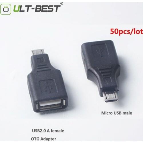 ULT-Best 50PCS Wholesale Micro USB Male to USB2.0 Female OTG Adapter Converter Connector data Sync OTG for Samsung Xiaomi