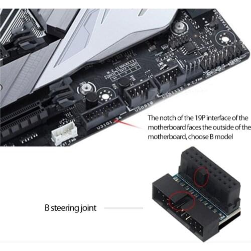 USB3.0 19P 20P Male Connector 90 Degree Motherboard Chassis Front Seat Expansion Connector
