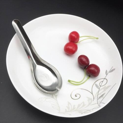 Stainless Steel Deepened Thickened Flat Bottom Rice Soup Spoon Kitchen Utensils Spoon Tableware Set Kitchen Supplies