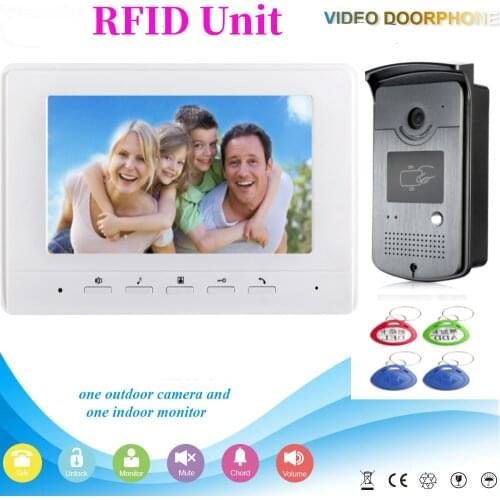 Home Security 7 Inch Monitor Video Door Phone Doorbell Intercom Fingerprint RFID Password Access Control Video Intercom System