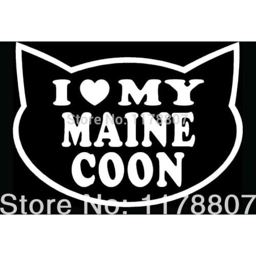 12.2cm x 8.9cm I Love My Maine Coon Cat Sticker Car Rear Windshield Truck SUV Door Laptop Kayak Art Wall Vinyl Decal 13 Colors