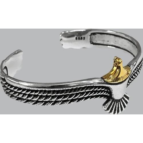 Vintage Eagle Design Bangles For Men Women Open End Adjustable Size Classic Charmful Trendy Fashion Jewelry Bracelet