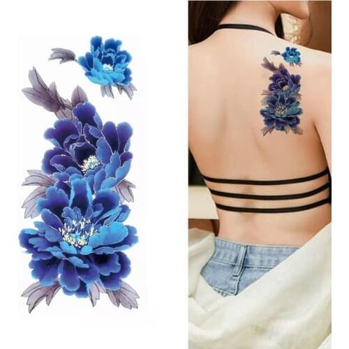 Water Transfer Deep pink henna lace rose flower Temporary Tattoo Sticker butterfly Pattern body art Waterproof Fake Flash Tatto