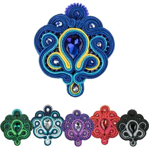 Soutache Womens Brooch KPacTa Pin Jewelry Fashion Dress Coat Chic Accessories Cute Jewelry National Style Clothing Accessories
