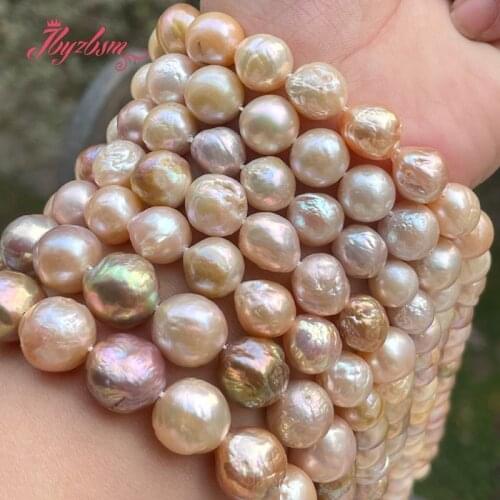 8-9,12-15mm Nearround Keshi Edsion Freshwater Pearl Loose Natural Stone Beads For DIY Necklace Jewelry Making 15" Free Shipping