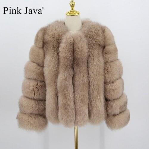 Pink java QC20112 women winter fur coats real fox fur coat natural fur jacket hood fur coat luxury fashion fur clothes wholesale