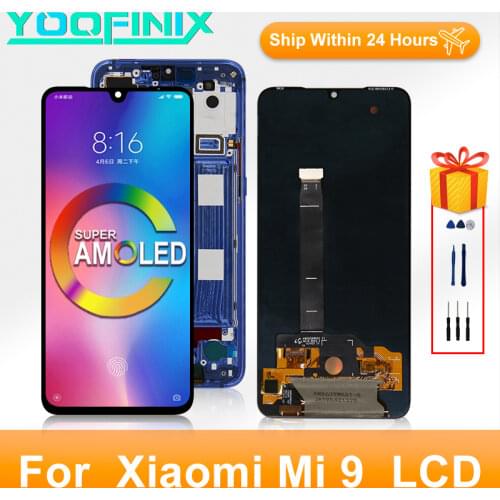 6.39" Super AMOLED For Xiaomi Mi 9 Display LCD Touch Screen Digitizer Display Replacement Parts For M1902F1G Mi 9 LCD