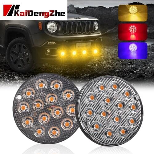 2PCS Emergency Strobe Stroboscope Warning Lights For Trucks Car 3 Mode 14 LED Lighting Bar 12/24V LED Light