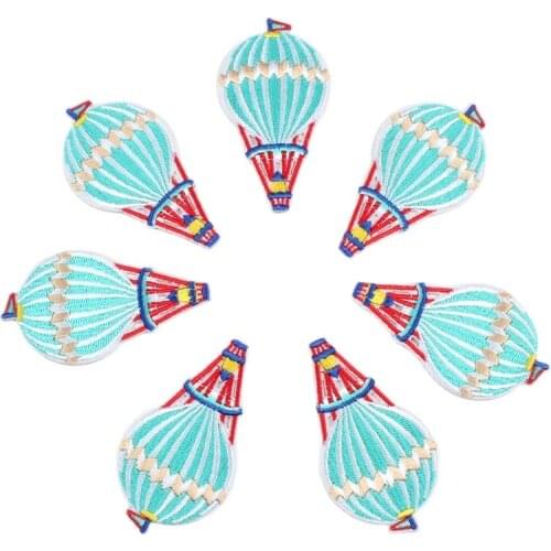 10pcs/lot Embroidered hot air balloon Patch Cartoon Stickers DIY Sewing Clothing Appliques Handmade Badge