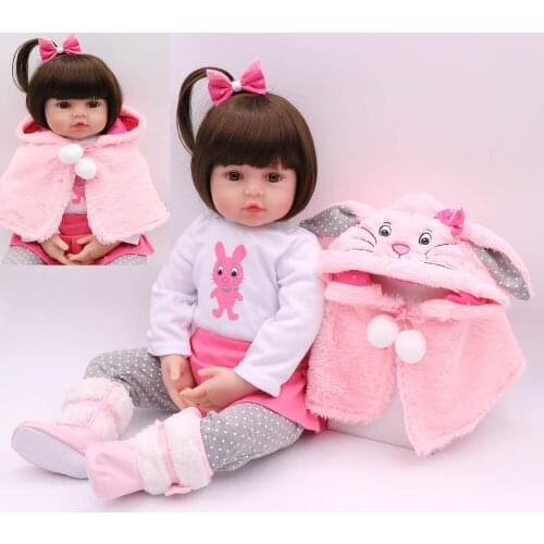 60cm Silicone Reborn Baby Doll Toy Vinyl Princess bebe reborn Toddler girl Like Alive Boneca Child Birthday Gift