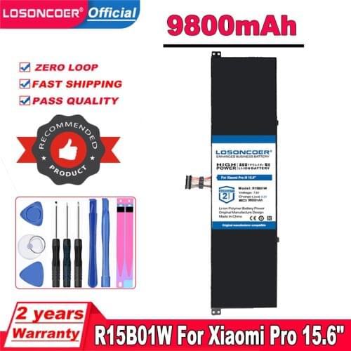 LOSONCOER 9800mAh R15B01W Battery For Xiaomi Pro 15.6" Series Notebook Laptop Battery