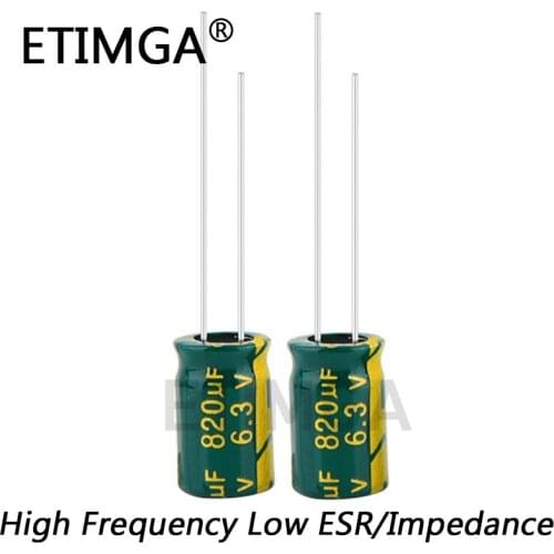5pcs/lot 6.3v 820UF 8*12 Low ESR / Impedance High Frequency Aluminum Electrolytic Capacitor 820UF 6.3v 820UF 20