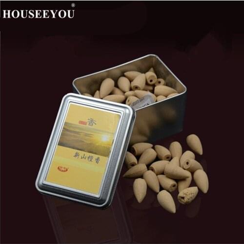 Box Packed 80Pcs Backflow Incense Cones Natural Aroma Sandalwood Reflux Incense for Tea House Meditation Colored Smoke