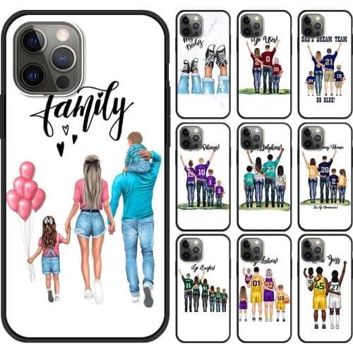 Phone Case Cover for iPhone 7 8 12 11 Pro MAX XR X XS MAX SE 2020 6 6S PLUS Luxury Soft Silicone Shell Baby Mother Girl Family