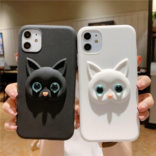3D Cute Ears Cat Cases for Samsung S21 S20 Ultra Case Silicone Soft TPU Back Cover for Samsung S21 S20 Plus S20 FE S21 S20 Coque