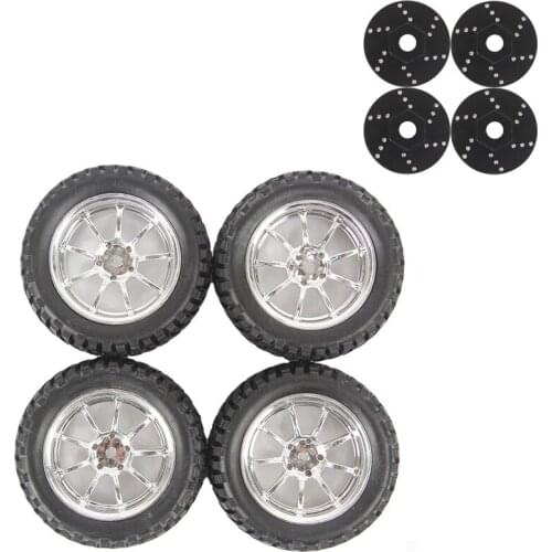 For WPL C24 B14 MN D90 MN99S RC Car Upgrade Parts Rubber Tire Tyre Wheel with 5MM to 12MM Adapter Brake Disc Caliper