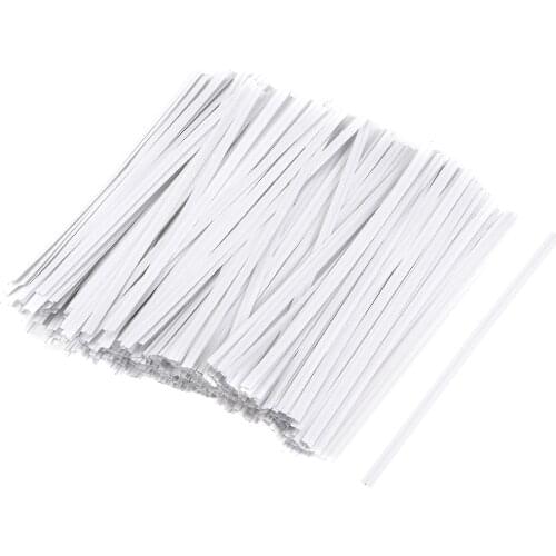 Uxcell 200pcs Long Strong Paper Twist Ties 4 Inches Quality Tie for Tying Gift Bags Art Craft Ties Manage Cords White