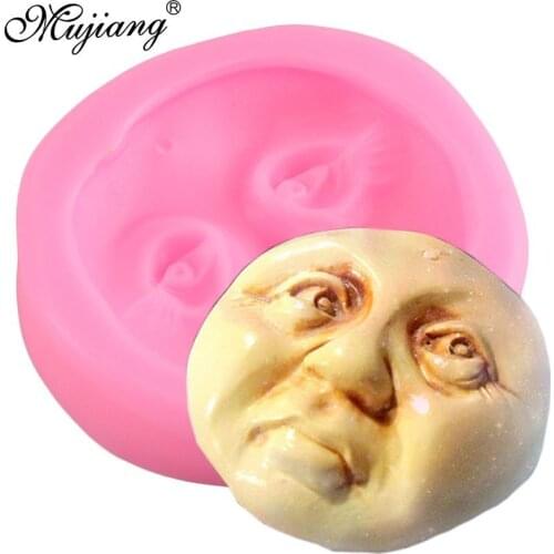 Halloween Moon Face Cake Silicone Mold Fondant Cake Decorating Tools Cookie Baking Polymer Clay Candy Chocolate Gumpaste Moulds