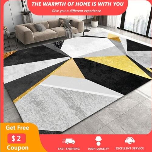 Nordic Geometry Print Carpets for Living Room Modern Brief Bedroom Study Belcony Area Rugs Non-slip Washable Carpet Soft tapis