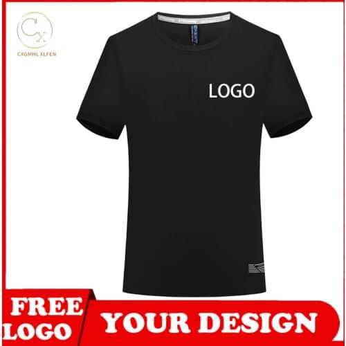 Summer Mens T-shirt Pure Cotton Multicolor Round Neck T-shirt Combed Top High-end Customized Logo Printing Brand Text