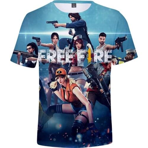 Hot Sale 3 to 16 Years Kids T Shirt Tops 3D Printed Free Fire T-shirt Children Clothes Popular Game Boys Girls t shirt Oversized