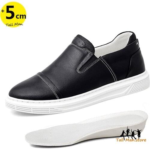 Loafers Men Elevator Shoes Heightening Shoes Increasing Height Shoes High Heel Shoes 5CM Drive Shoes Man Sneakers