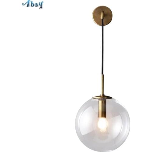 Loft Retro Magic Bean Hanging Wall Lamps Living Room Kitchen Bathroom Bedroom Bedside Glass Ball Gold Lights Aisle Fixtures