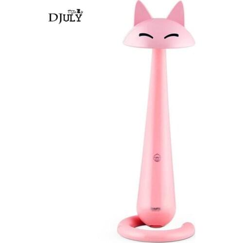 Modern led Eye protection cute cat desk lamp for study college dorm office light creative children bedroom reading table lamp