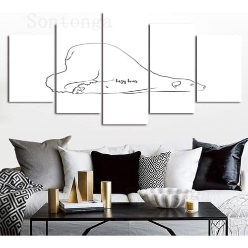 Still Life Polar Bear English Canvas Painting Nordic Decorative Painting Simple Style Modern Entrance Living Room Corridor Study