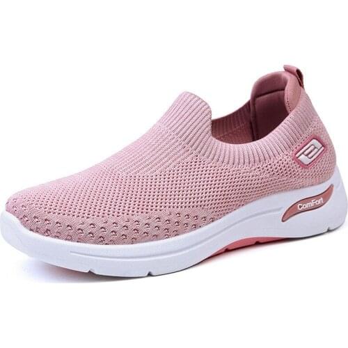 YSHUNIJ 2021 New Womens Shoes Casual Walking Shoes Soft Soled Mothers Shoes Socks Shoes Fashion Sports Shoes Womens Shoes