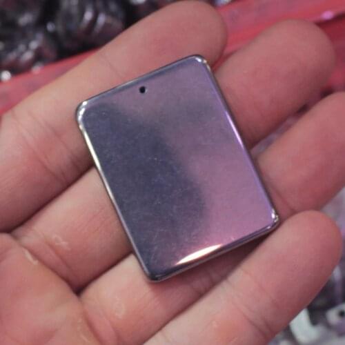 Natural rectangle Terahertz stone pendant natural energy stone pendant carved pod for woman for gift for healthy wholesale