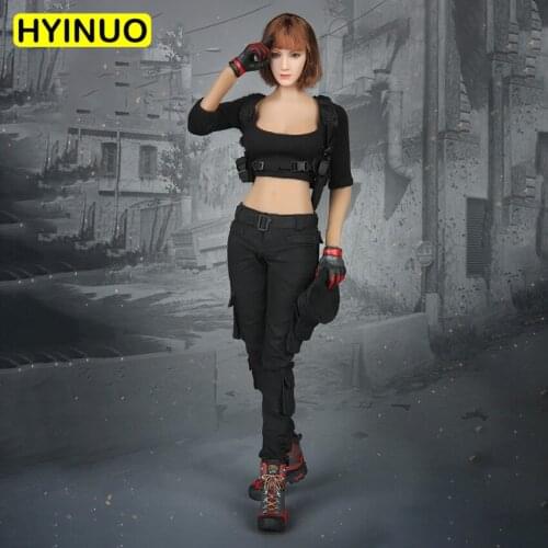 1/6 Scale Sexy Female FG010 Most beautiful Women Gunman Black Sexy Clothes Clothing Suit Set Model for 12''Action Figure Body