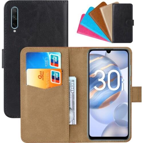 Luxury Wallet Case For Huawei Honor 30i PU Leather Retro Flip Cover Magnetic Fashion Cases Strap