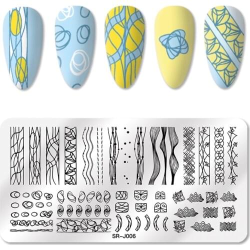 Mtssii Multy Style Nail Stamping Plates Flower Rectangle Stainless Steel Nail Image Stencils Stamping Template