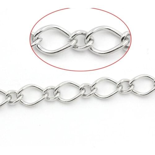 DoreenBeads Alloy silver color chains 10mm x7mm( 3/8" x 2/8") 6mm x5mm( 2/8" x 2/8"), 1 M Hot new
