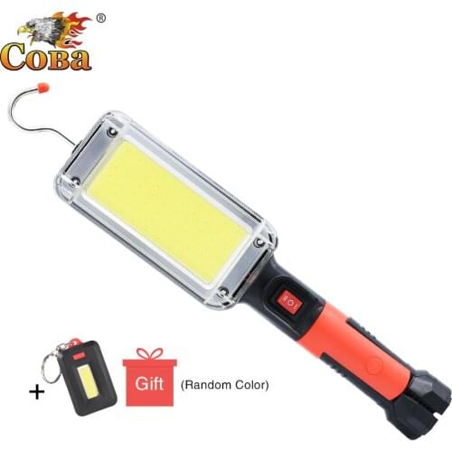 Led work light cob floodlight 8000LM rechargeable lamp use 2*18650 battery led portable magnetic light hook clip waterproof