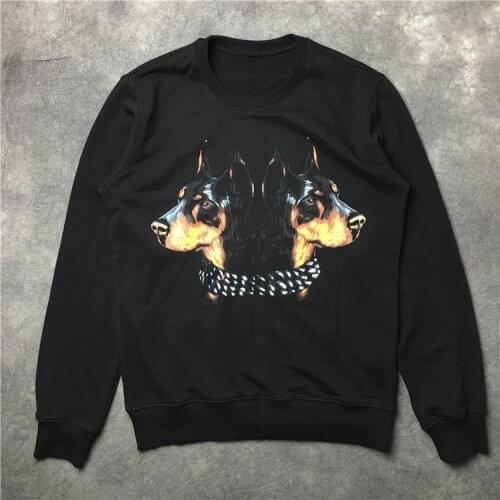 New High High Men Double dog head Hound Hoodies Hoody hooded Sweatshirts velvet Cotton Drake Thicken Fleece #d54