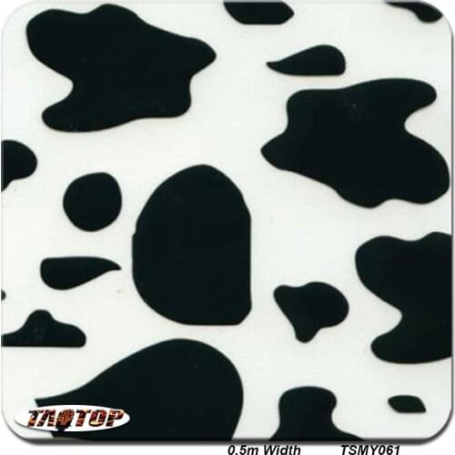 TSMY061M 10m*0.5m Top Sell Pattern Cow Black Transparent Hydro Graphic Water Transfer Printing Film
