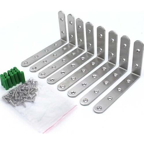 125*75 Thickened Stainless Steel L-shaped Right Angle Corner Bracket 90 Degree Shelf Bracket Connector Iron Angle Code Hardware