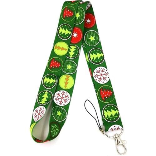 Merry christmas tree Fashion simple keychain mobile phone neck lanyard key ID card mobile phone USB key lanyard