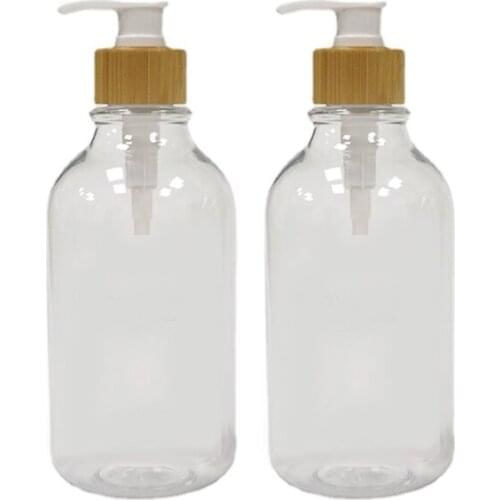 2pcs Shampoo Pump Bottles Dispenser 500ml Clear Empty Bottles Refillable